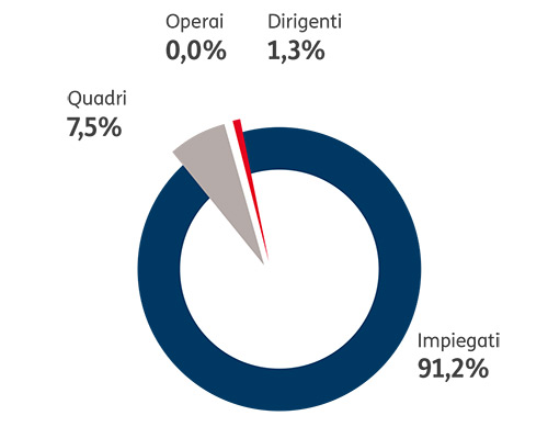 Gruppo TIM: distribuzione per categorie professionali